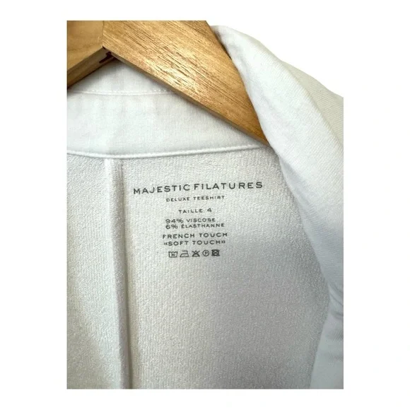 MAJESTIC FILATURES$270 French Terry LoopedOne-Button Blazer in Blanc, 4/L